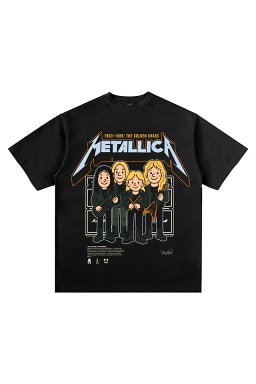 Bonkers Men Metallica Black Golden Chaos Oversized T-shirt - view 6