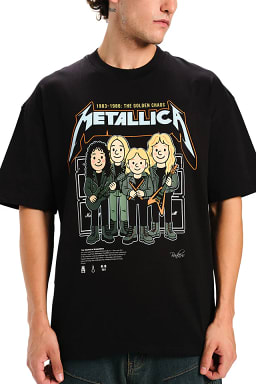 Bonkers Men Metallica Black Golden Chaos Oversized T-shirt - view 4
