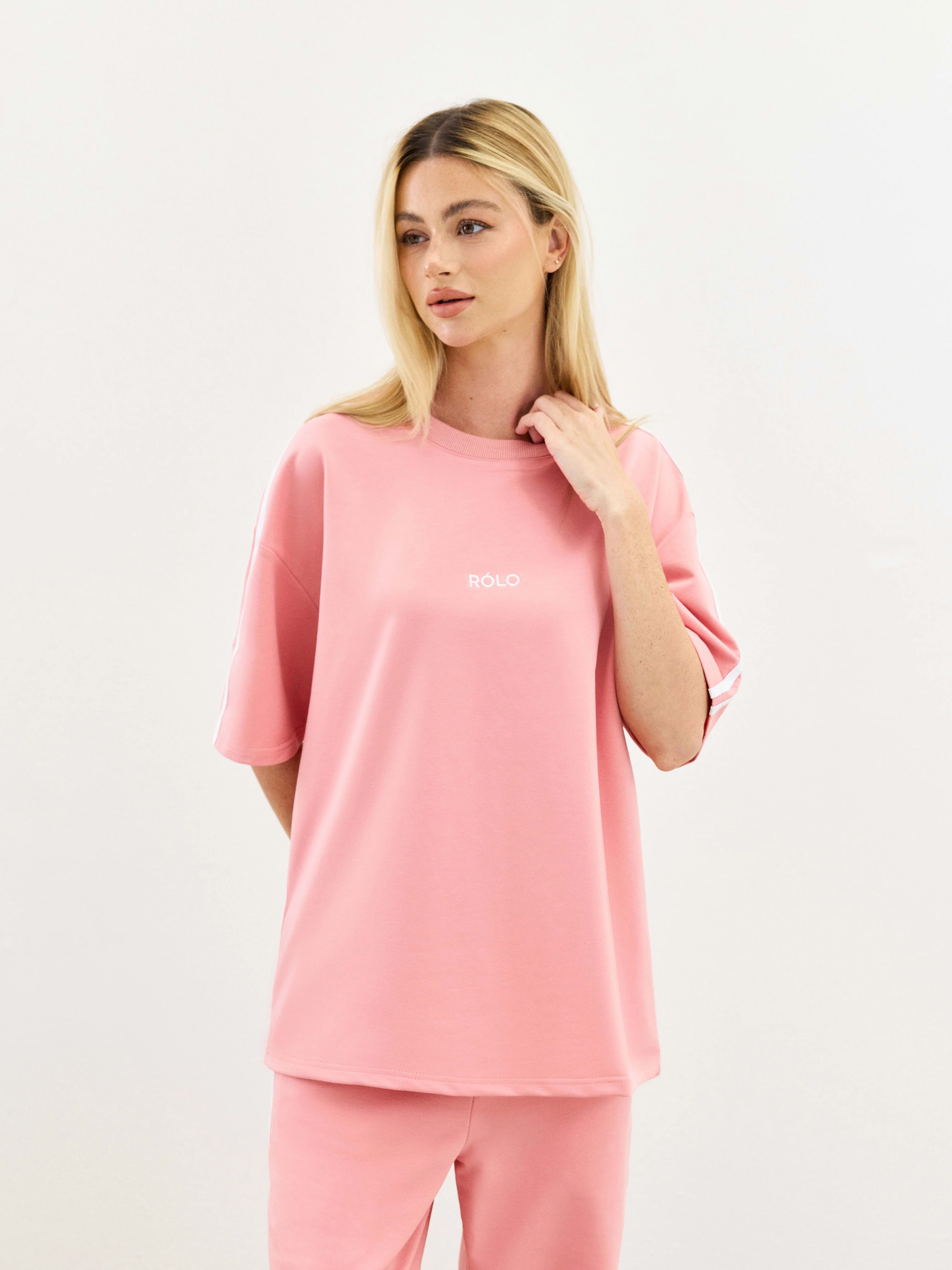 ROLO Unisex Oversized Crewneck T-Shirt - Pink