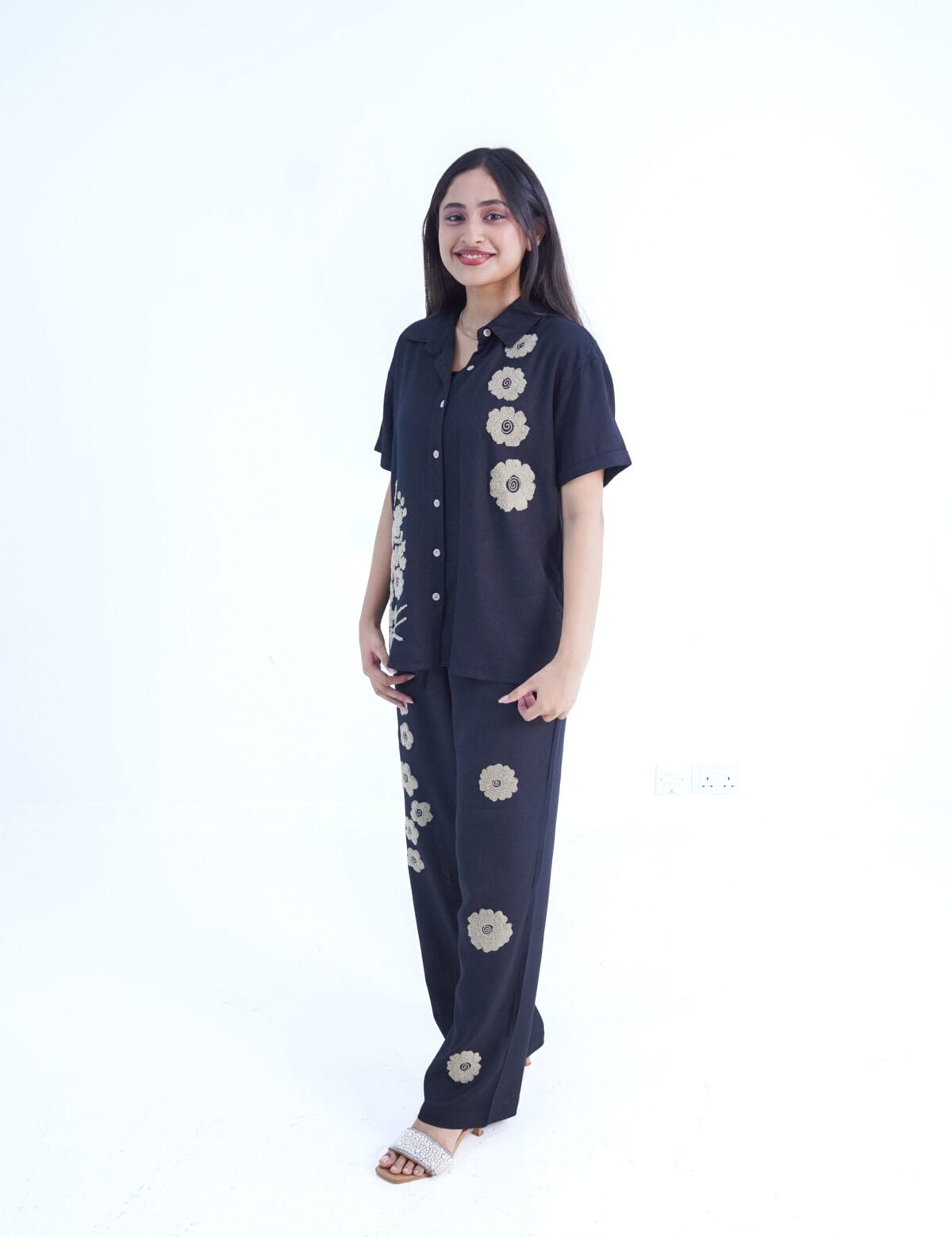 Velvet Rose Women Heritage Embroidered Co-Ord Set