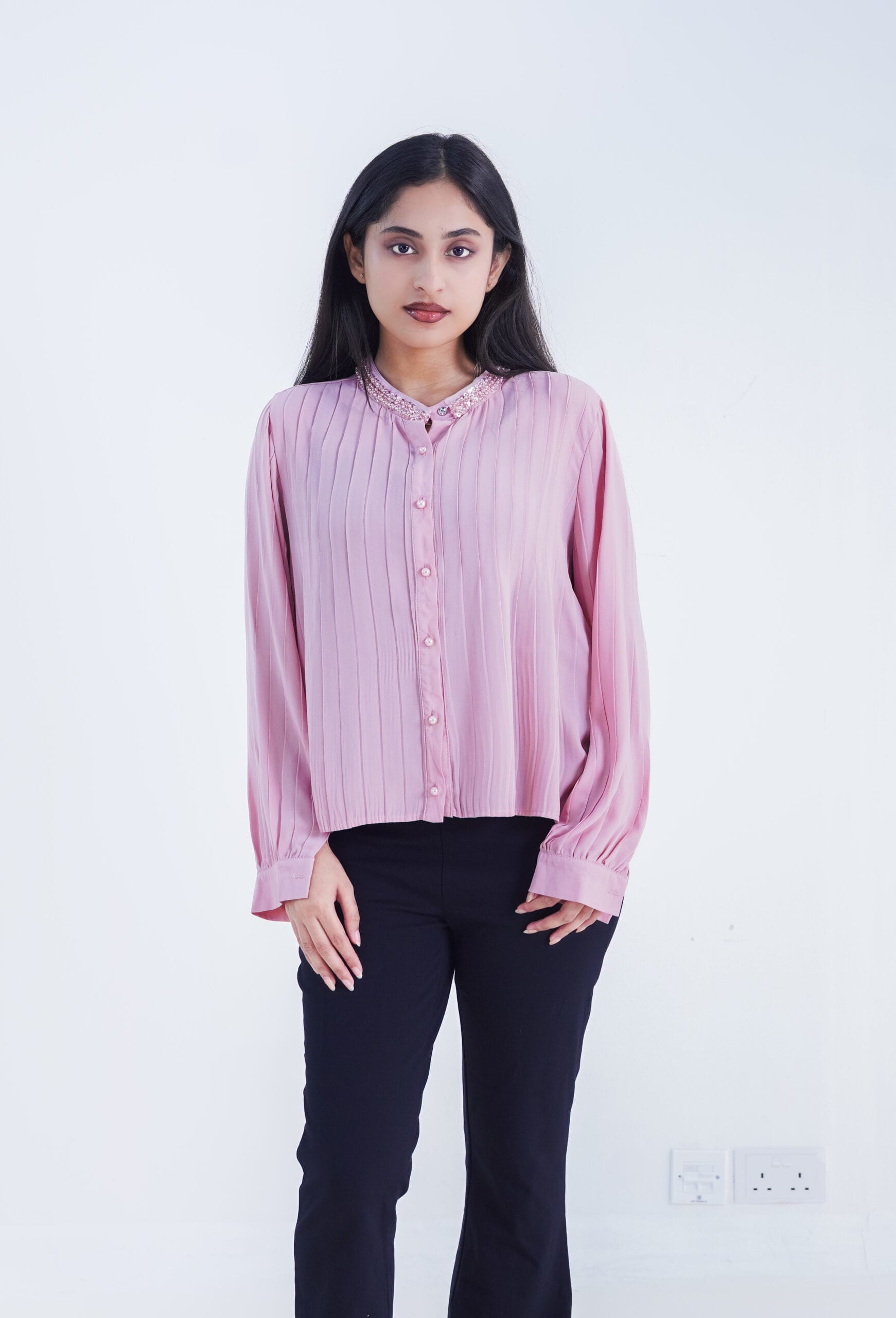 Velvet Rose Women Sequin Detail Peplum Top - Pink