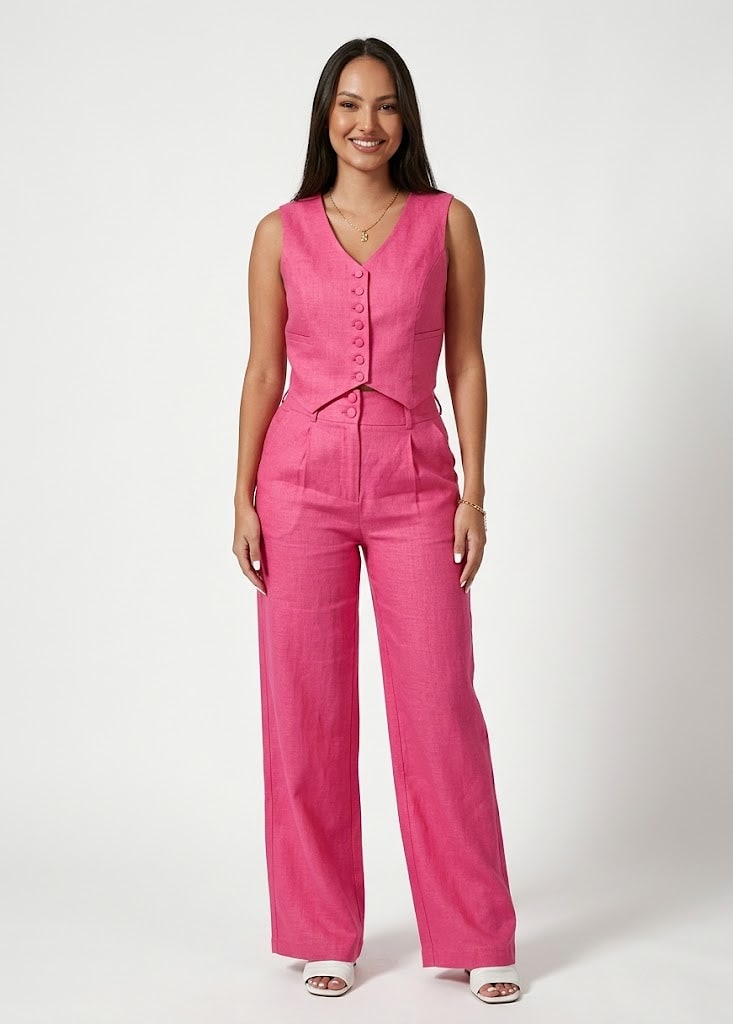 Mazarine Linen Pant ZLATA - Pink