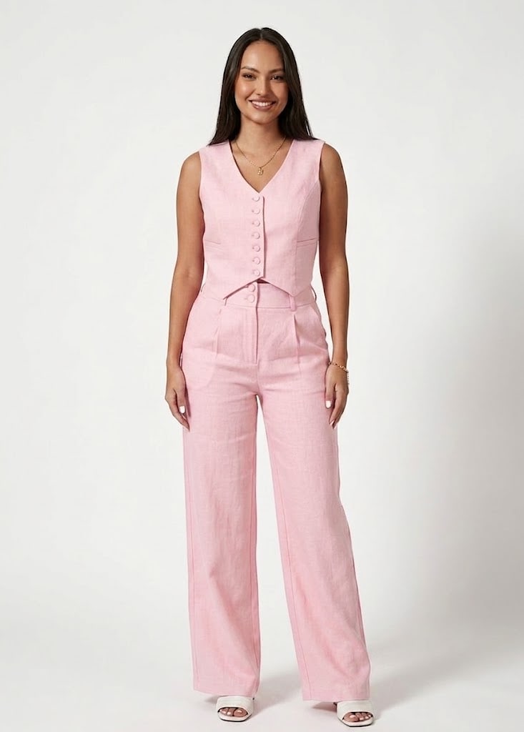 Mazarine Linen Pant ZLATA - Flamingo Pink