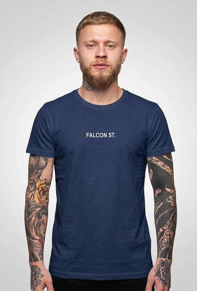 Falcon Street Men Prime Knit T-Shirt - Navy Blue