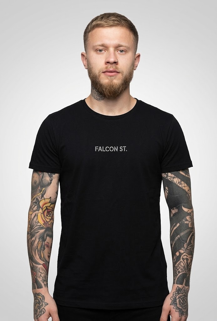Falcon Street Men Prime Knit T-Shirt - Black