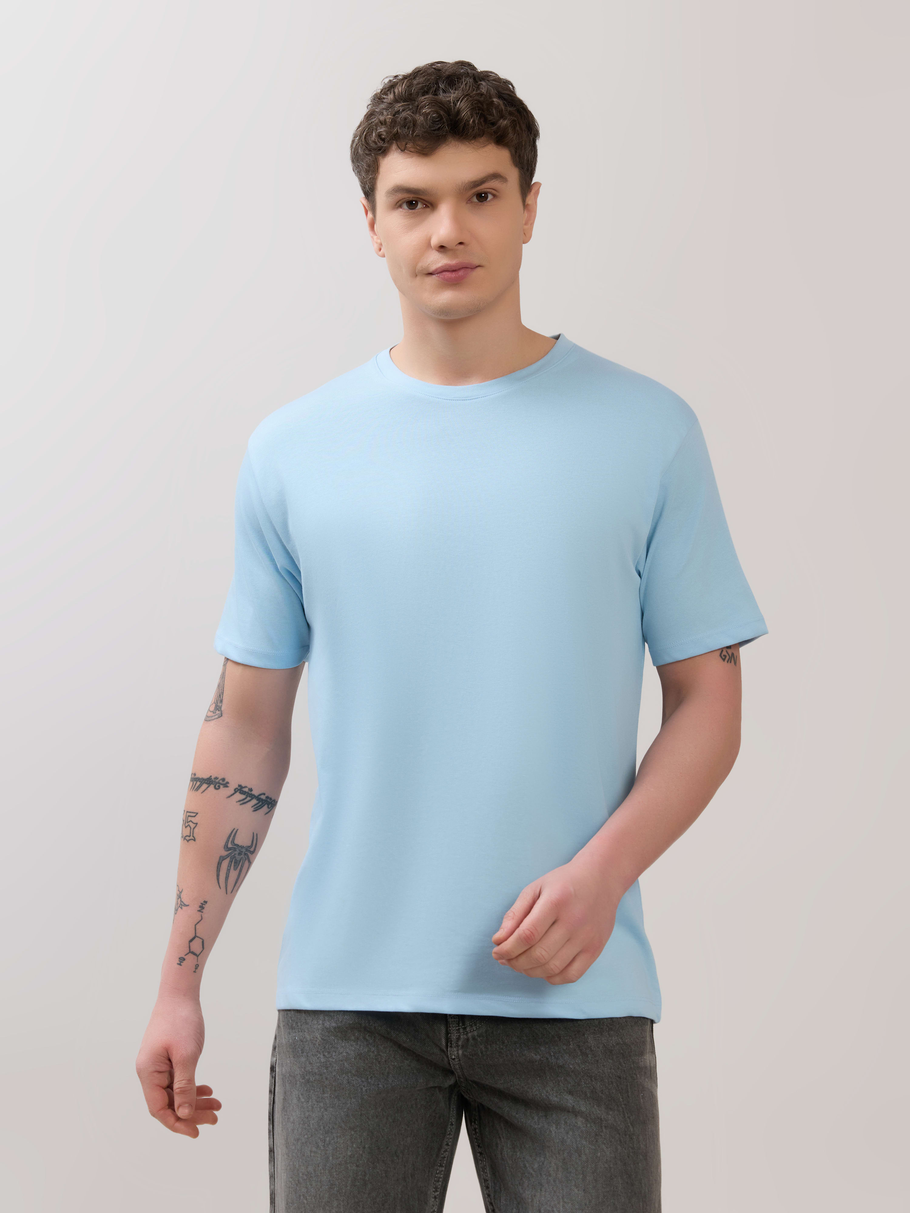 Espanshee Men Slim Fit T-Shirt - Blue