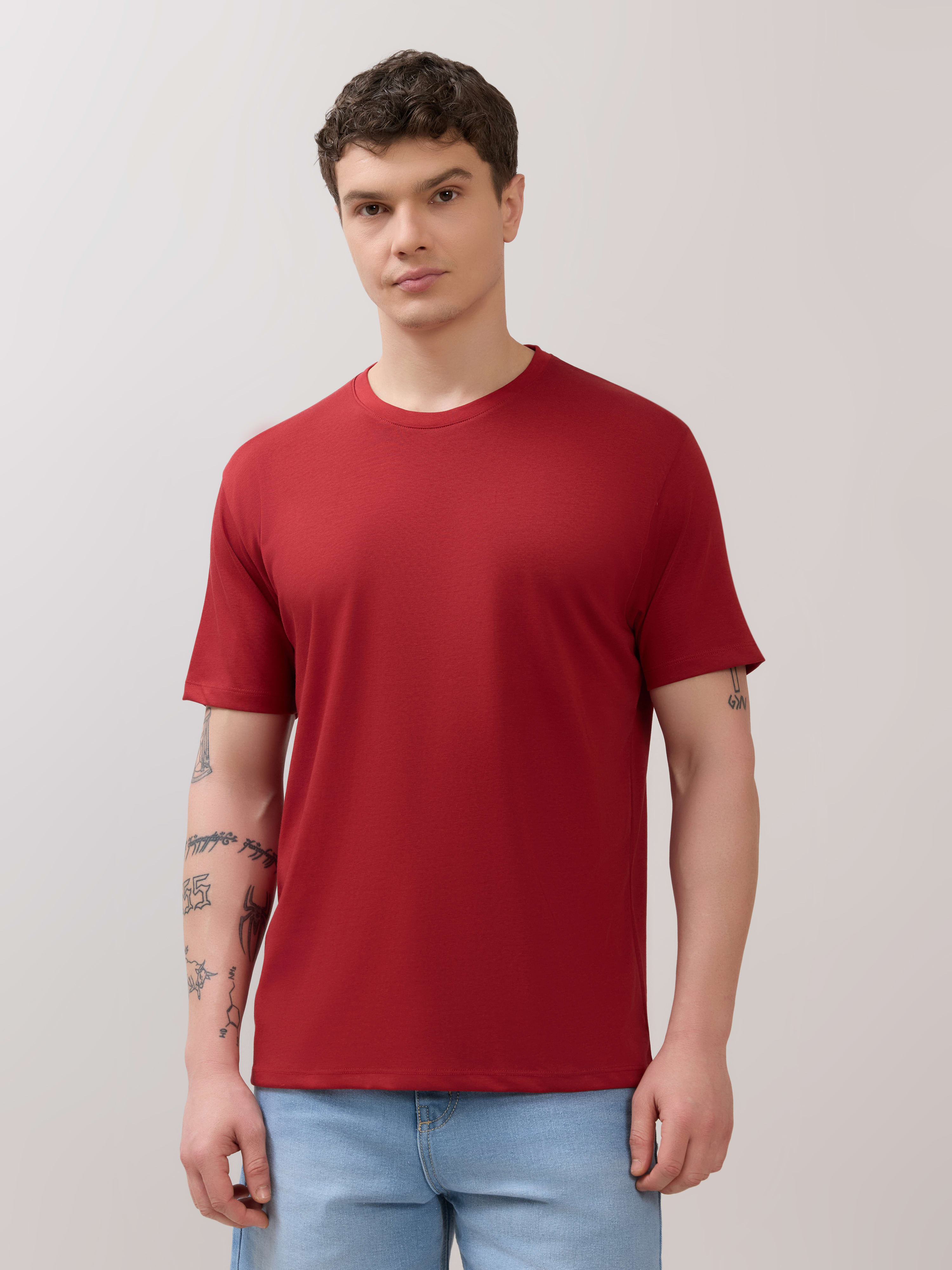 Espanshee Men Slim Fit T-Shirt - Red