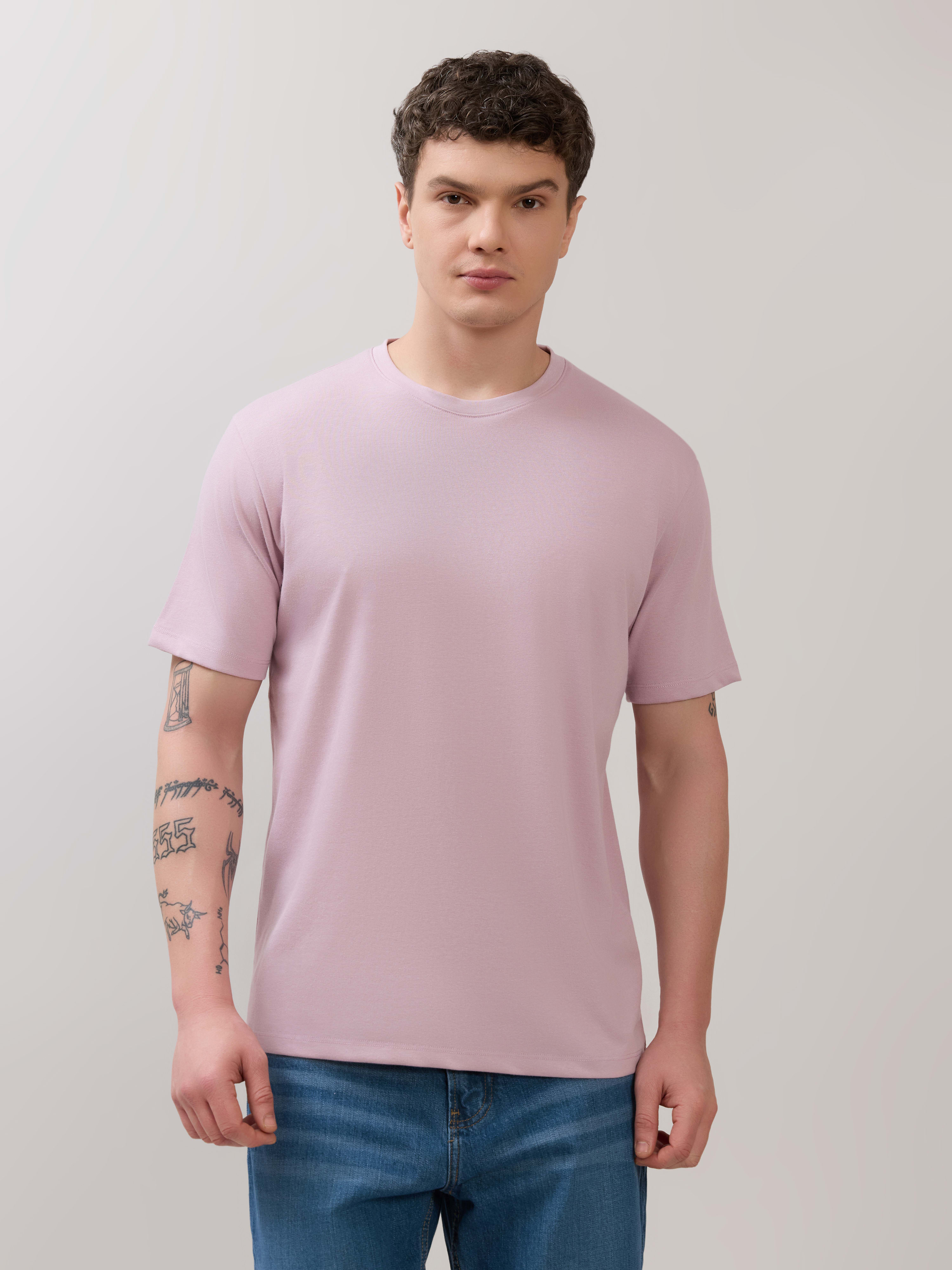Espanshee Men Slim Fit T-Shirt - Pink
