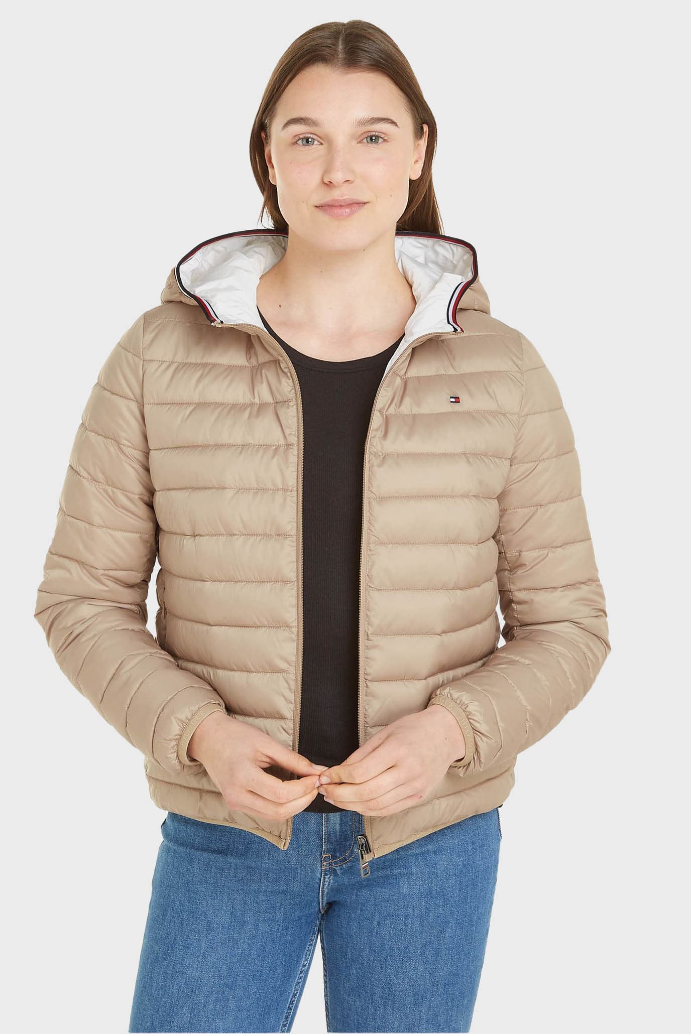 Tommy Hilfiger Women Reversible LW Padded Jacket Beige