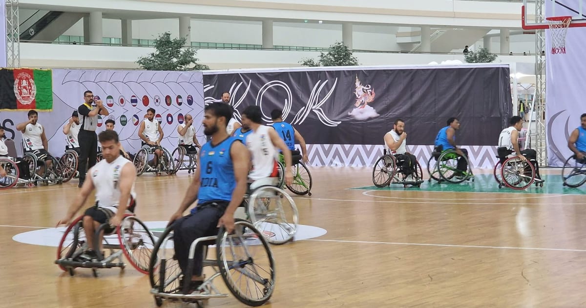 پیروزی تیم ویلچر بسکتبال افغانستان در برابر هند 