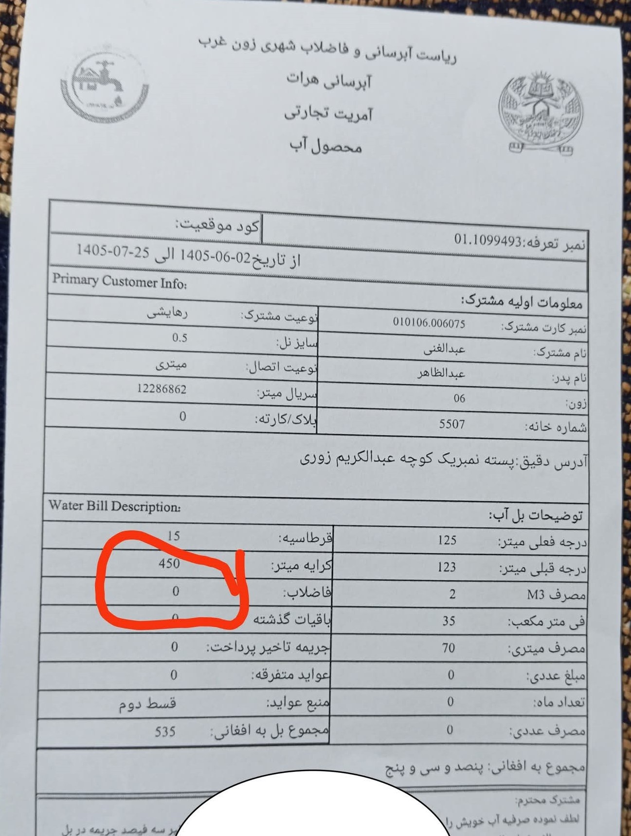 باشندگان هرات از افزایش هزینه‌های آب‌رسانی شکایت دارند