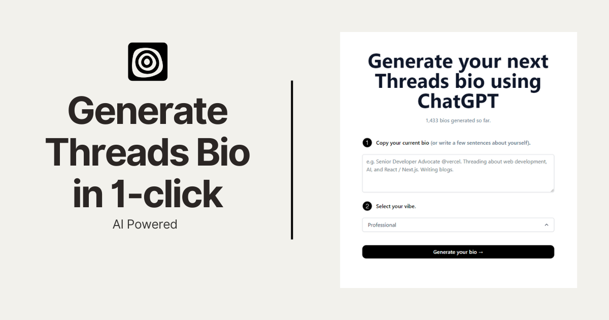 Threads Bio Generator