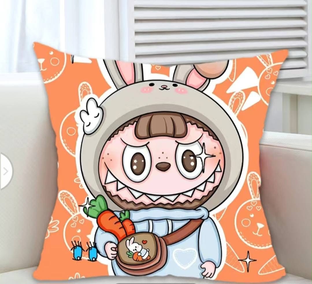 Orange Bunny Character Pillow