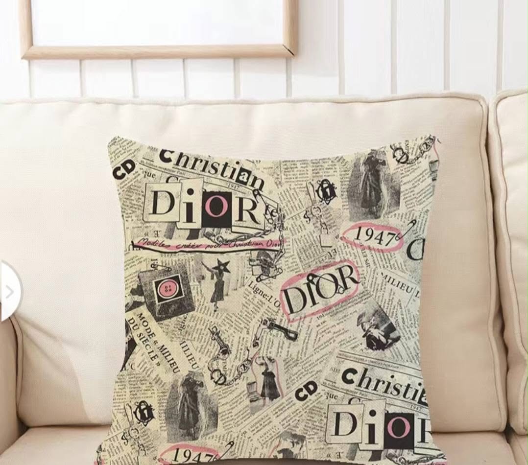 Christian Dior Vintage Newspaper Pillow