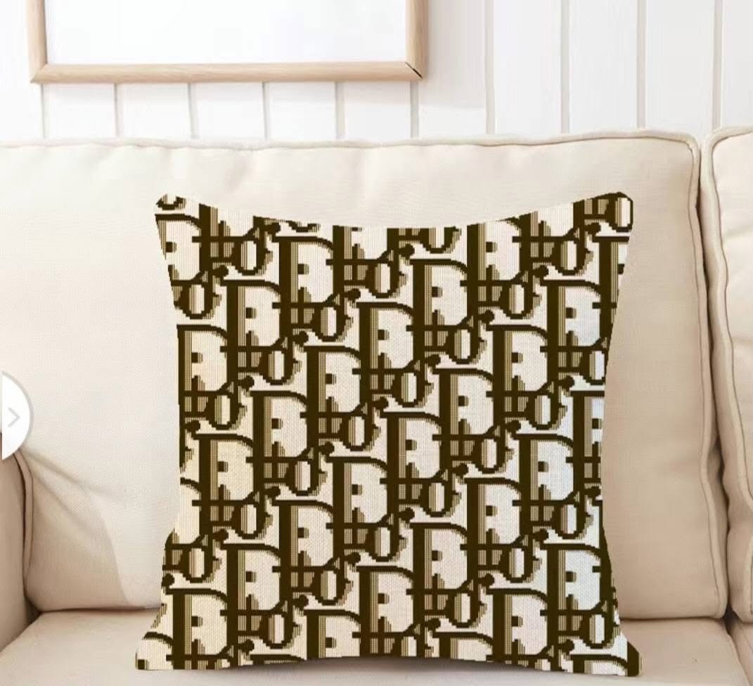 Christian Dior Oblique Brown Pillow