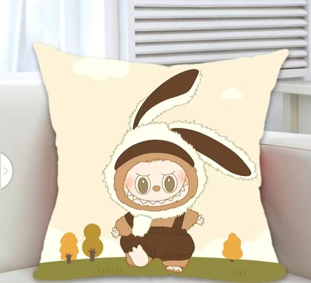 Labubu Brown Bunny Autumn Pillow