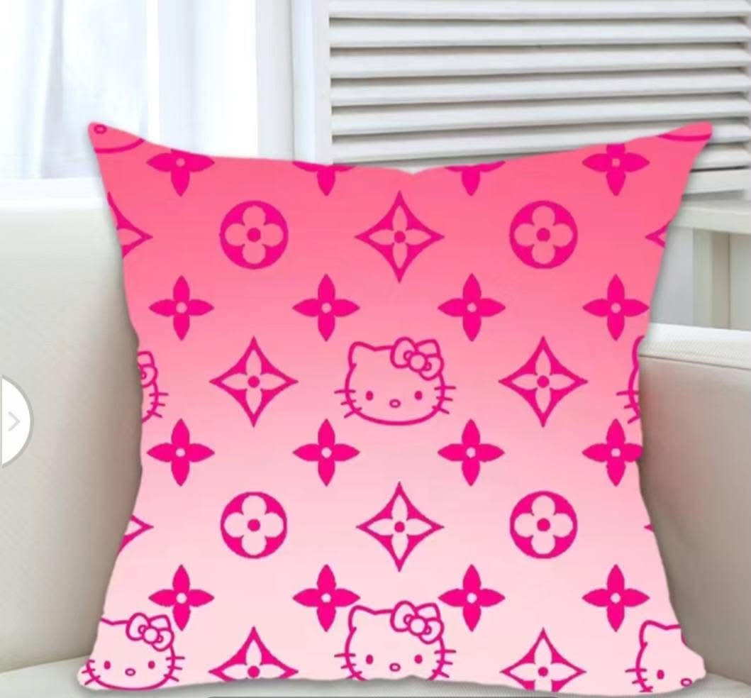 Hello Kitty LV Monogram Pink Ombre Pillow