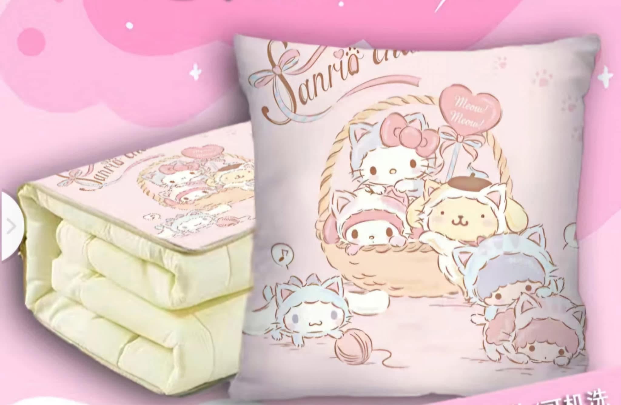 Sanrio Cats in Basket Pillow