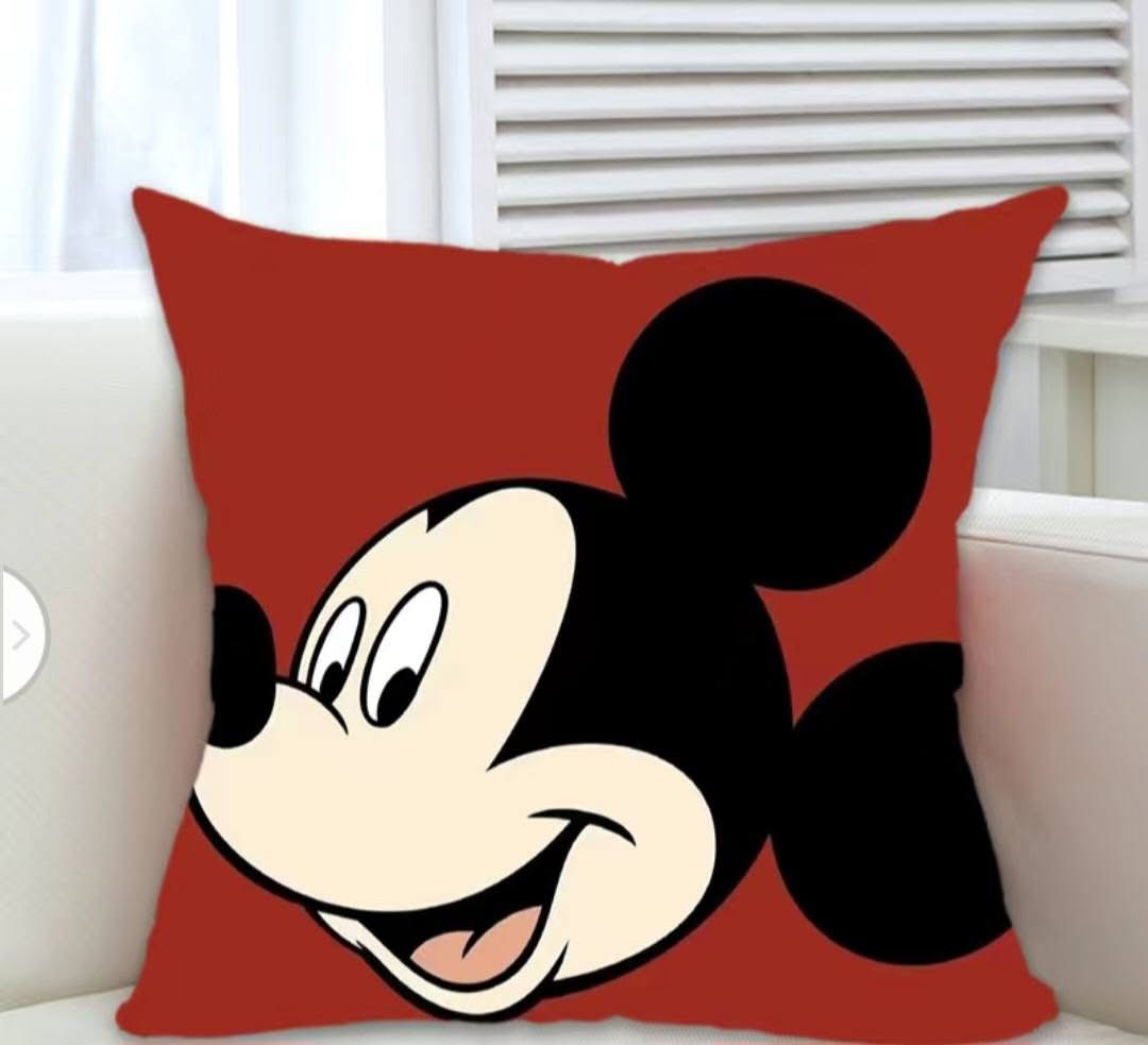 Mickey Mouse Smiling Red Pillow