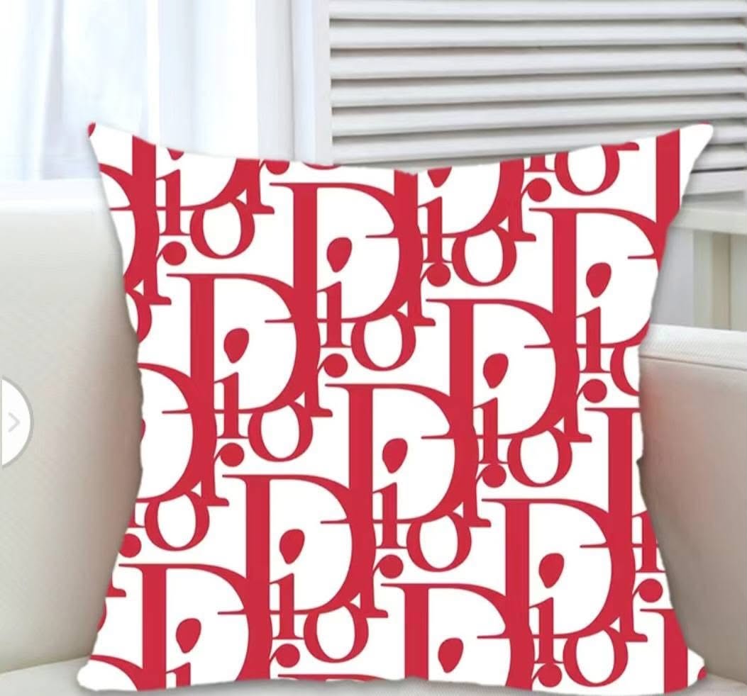 Christian Dior Red Oblique Pillow