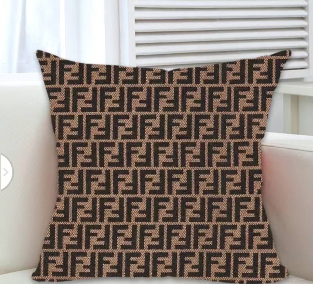 Fendi FF Monogram Brown Pillow