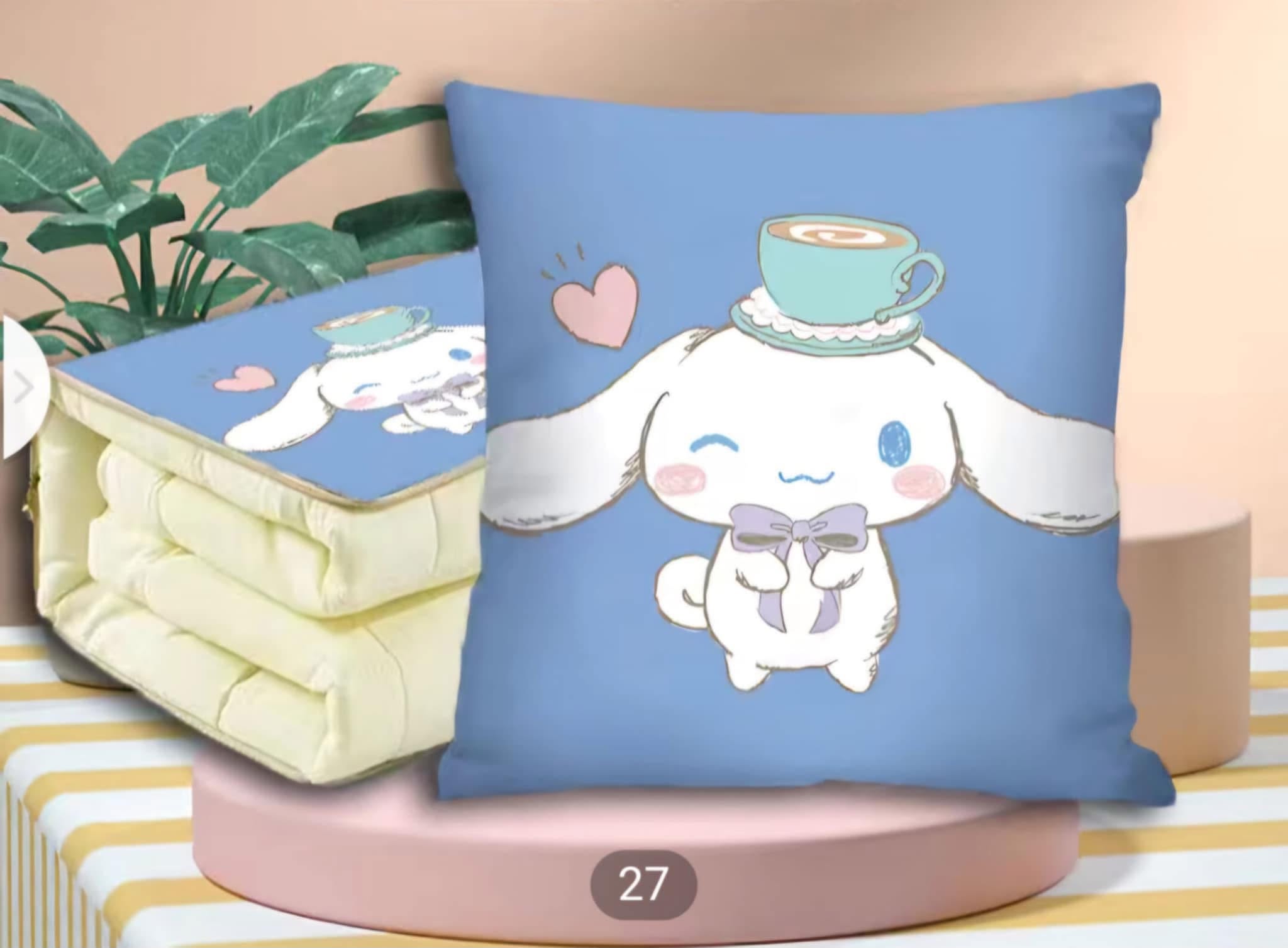 Cinnamoroll Coffee Cup Blue Pillow