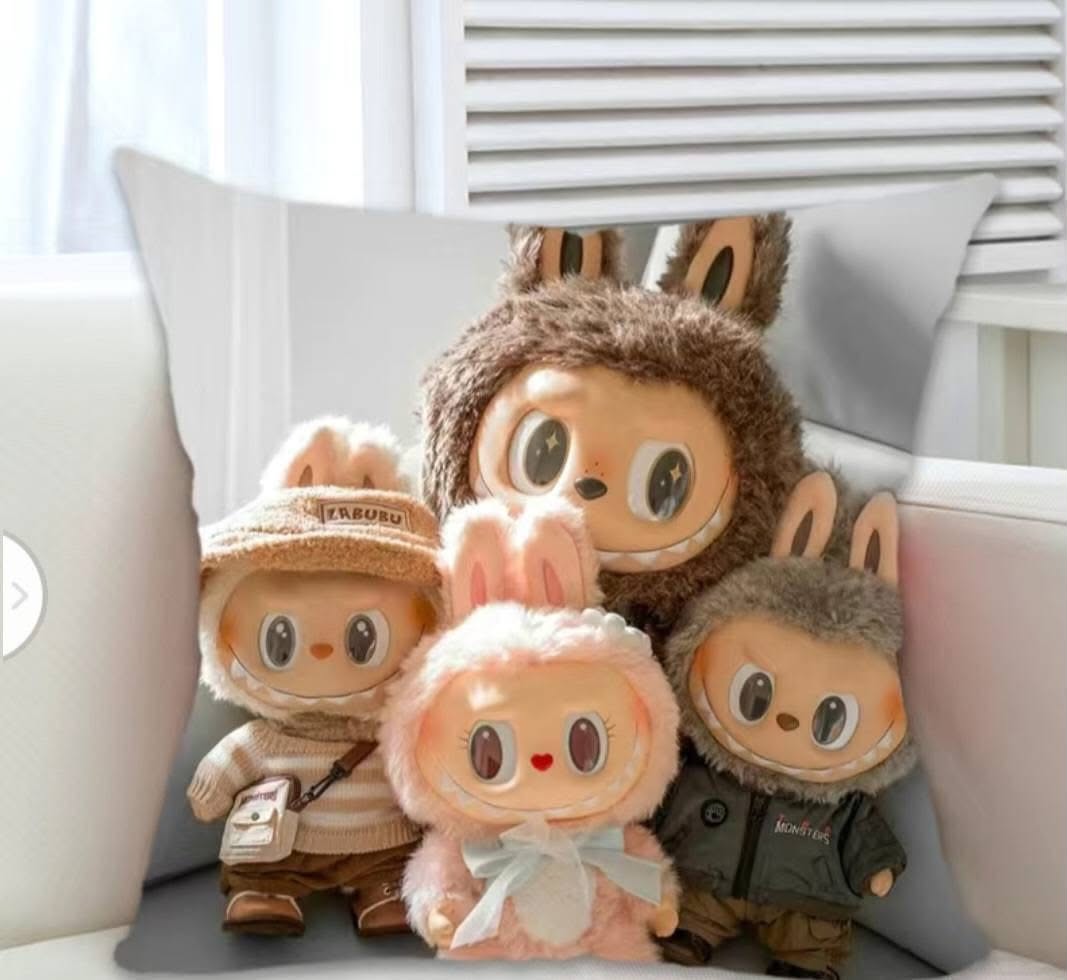 Labubu Family Portrait Pillow