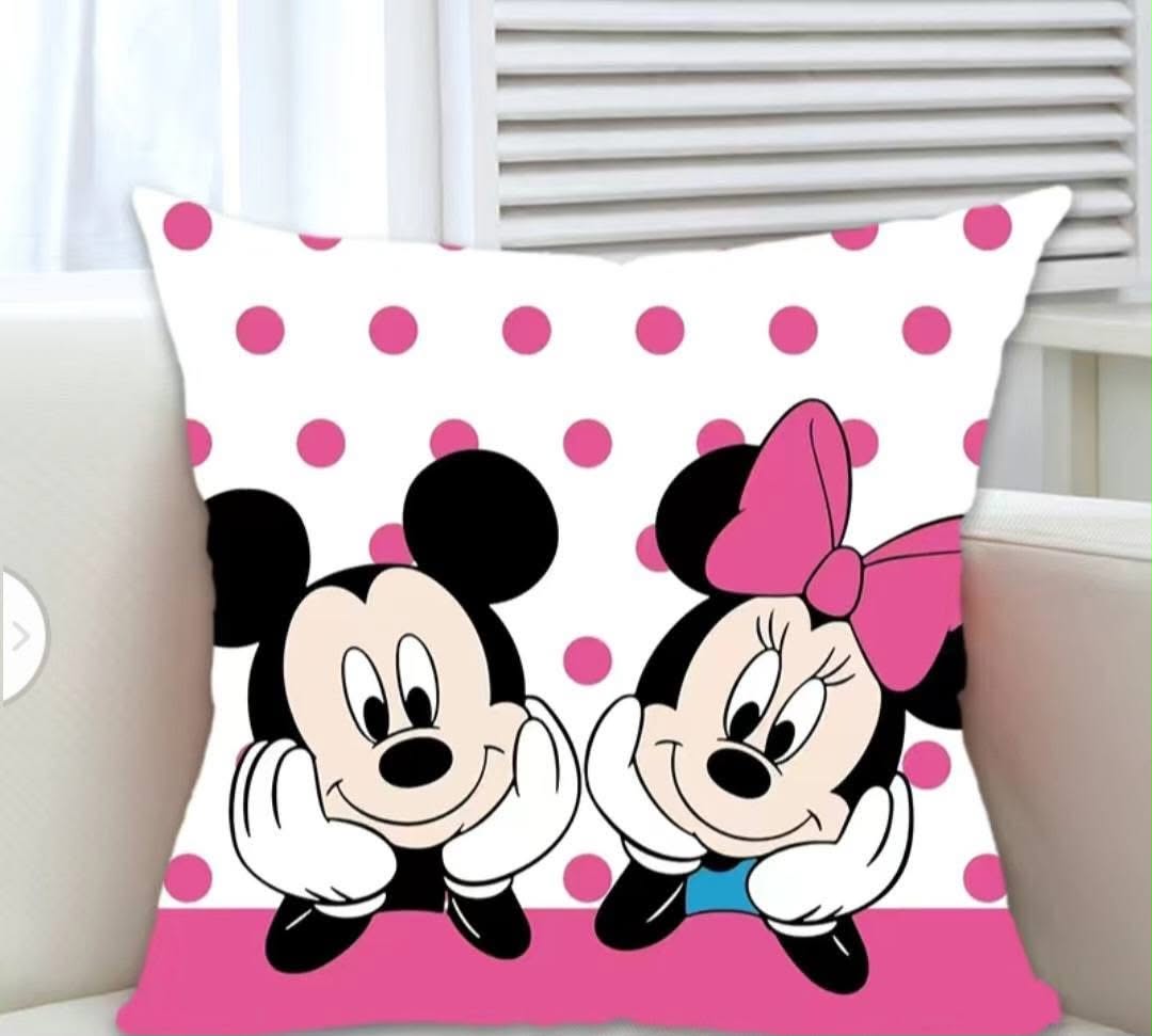 Mickey & Minnie Pink Polka Dots Pillow