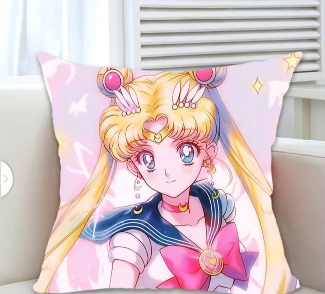 Sailor Moon Portrait Pink Pillow