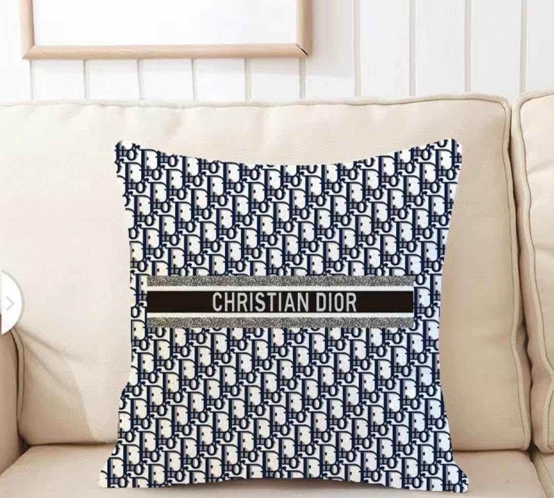 Christian Dior Oblique Navy Band Pillow