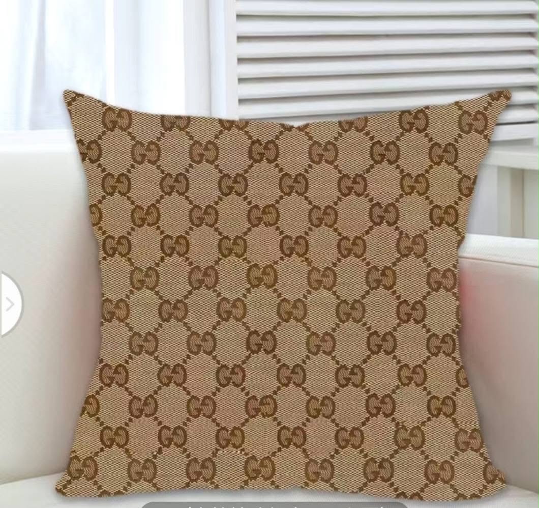 Gucci GG Monogram Tan Pillow