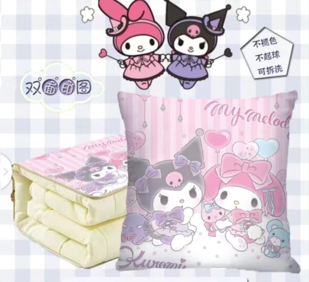 My Melody & Kuromi Pink Stripe Pillow