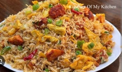 Egg chicken fririce half