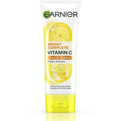 Garnier Skin Naturals, Facewash, Cleansing and Brightening, Bright Complete, 100 g | Vitamin C facewash for women and men | Daily Cleanser Suitable 