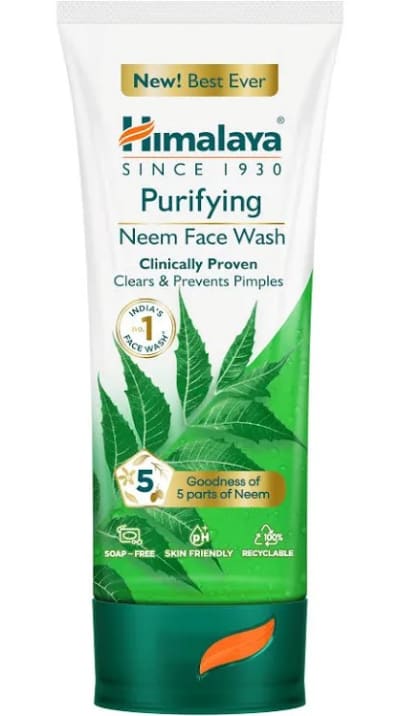 Himalaya Purifying Neem Face Wash|Clears and Prevents Pimples & Acne|Made with 5 parts of Neem|New & Best Ever clinically Proven formula|Gently 