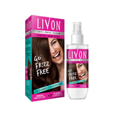 Livon Hair Serum, For Dry & Frizzy Hair | Provides shine, smoothness & damage protection| Leave in serum for women & Men| With Vitamin E & Argan Oil 