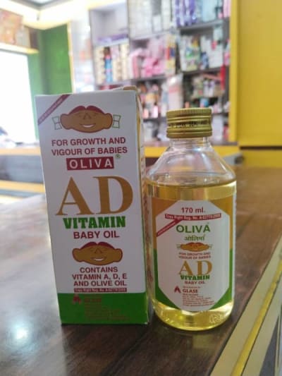 AD Vitamin Baby Oil with Vitamins A, D, E and Olive Oil | By Growmed | 100ml ₹