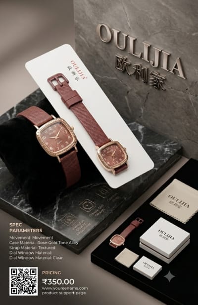 OULIJIA Vintage Square Dial Analog Watch (For Women)