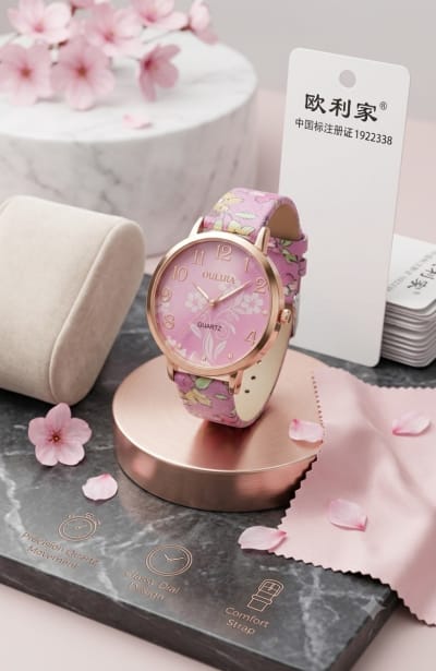 OULIJIA Floral Print Analog Watch (For Women/Girls)