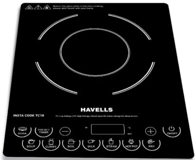 HAVELLS 1800 W Induction Cooktop Touch Panel (Black, Insta Cook TC 18)