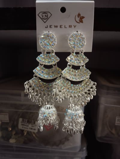 Debnath Elegant Sliver - Plated Oxidised Jhumka Earrings For Women & Girls Alloy Jhumki Earring 