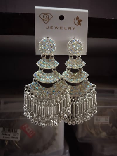 Debnath Elegant Sliver - Plated Oxidised Jhumka Earrings For Women & Girls Alloy Jhumki Earring 