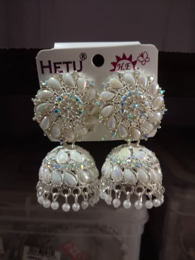 Debnath Elegant Sliver - Plated Oxidised Jhumka Earrings For Women & Girls Alloy Jhumki Earring 