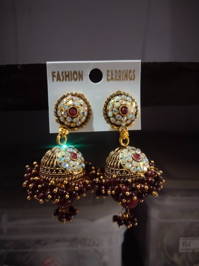 Debnath Elegant Sliver - Plated Oxidised Jhumka Earrings For Women & Girls Alloy Jhumki Earring 