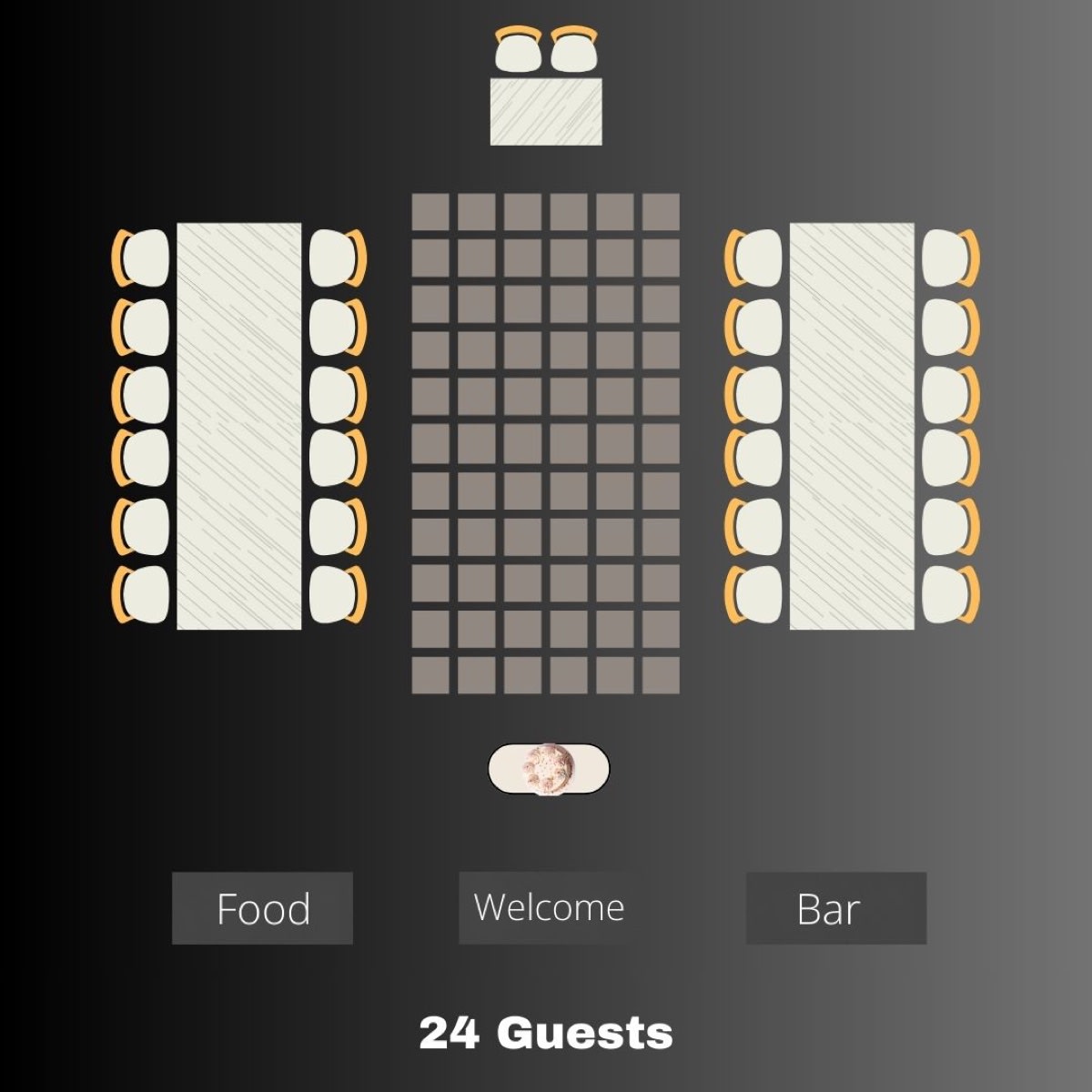 Hearts Run Free Reception Layout