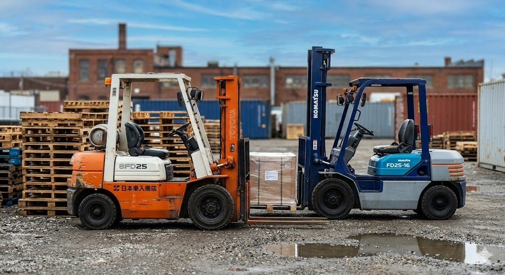 So Sánh Xe Nâng Cũ Komatsu Và Toyota: Thương Hiệu Nào "Nồi Đồng Cối Đá" Hơn?