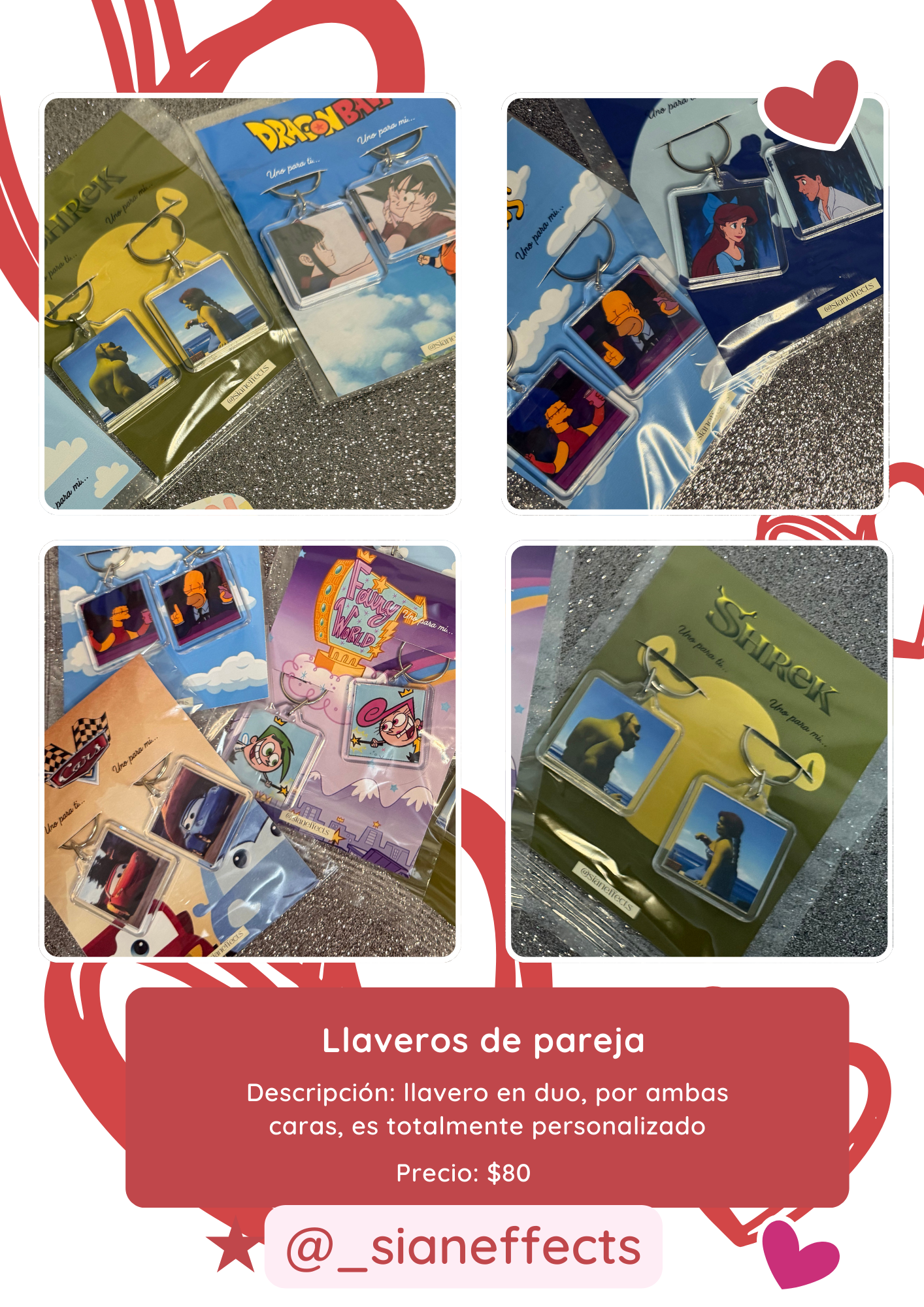 Llaveros duo personalizados