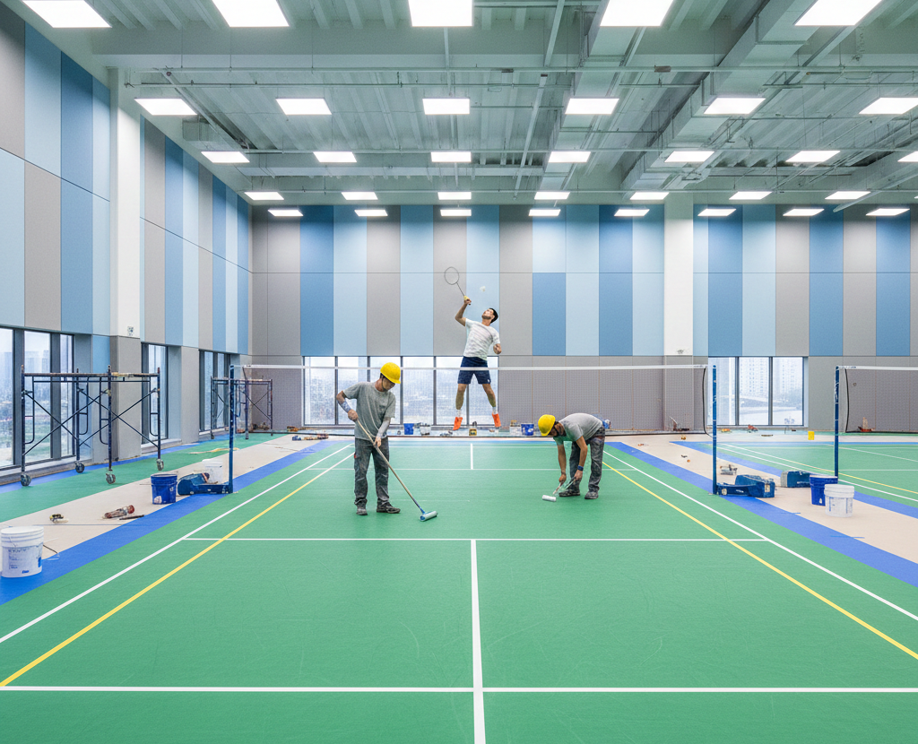 Badminton Court construction
