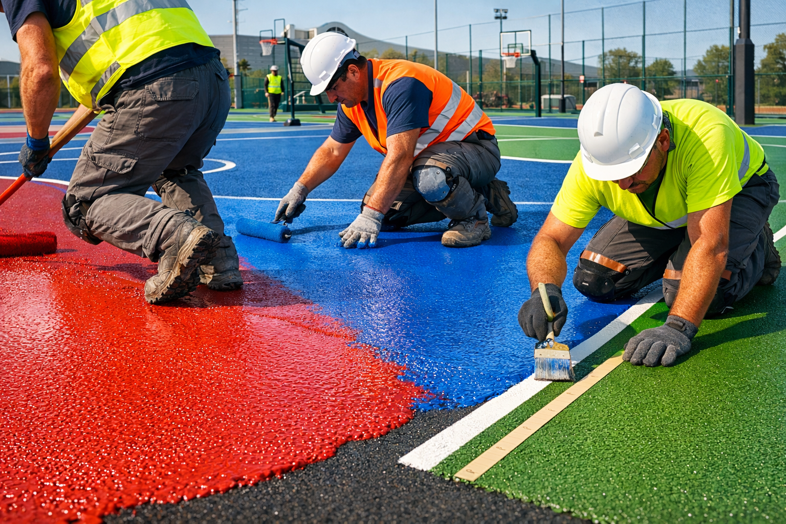 Synthetic Basketball Court Construction