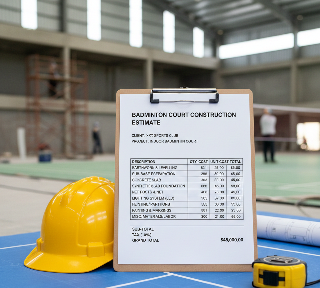 Badminton court Construction Estimate
